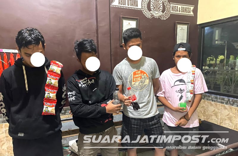 Kepergok Pesta Miras, 4 Pemuda di Situbondo Diamankan Polisi