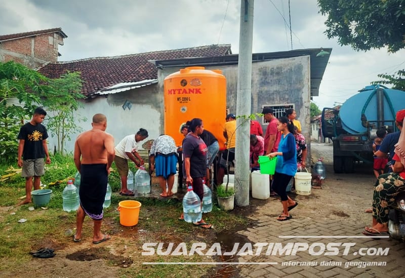 Kekeringan Wilayah Kota Jember, Warga Hanya Dapat Kiriman Air Bersih Dua Hari Sekali