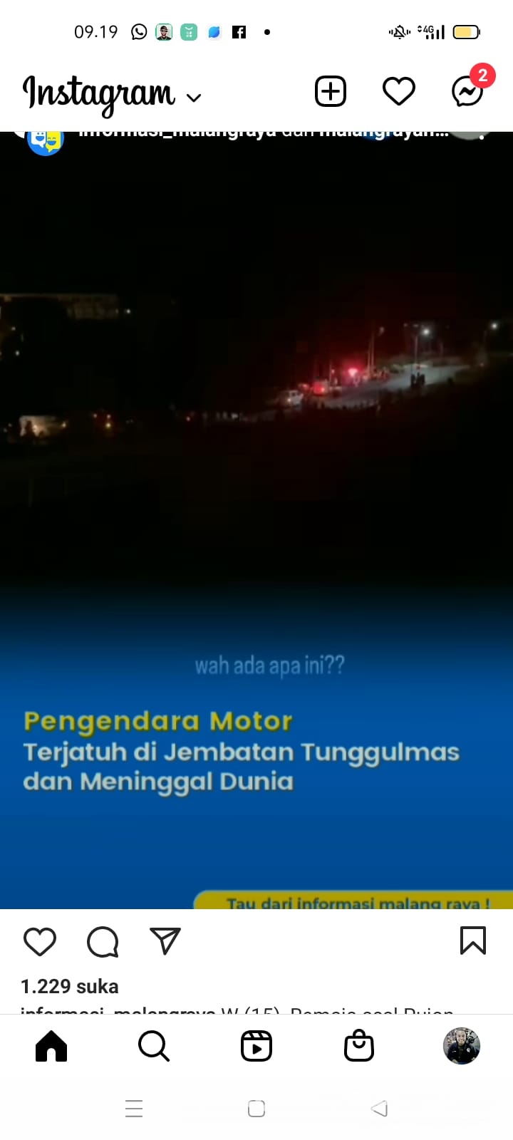 Siswa SMK PGRI 3 Malang Tewas Kecelakaan di Jembatan Tunggulmas