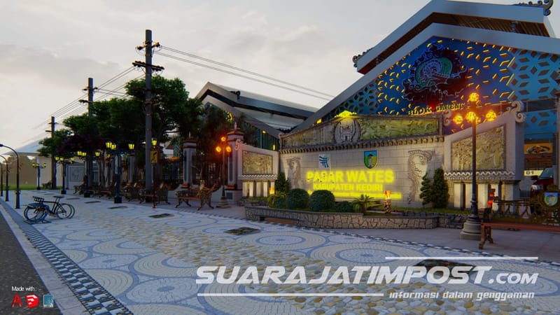 Revitalisasi Tahap II, Mas Dhito Bangun Pasar Wates Berkonsep Wisata 