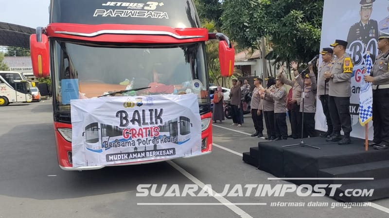 Kurangi Kemacetan di Arus Balik, Polres Kediri Siapkan 4 Bus Untuk Pemudik Kembali Ke Jakarta